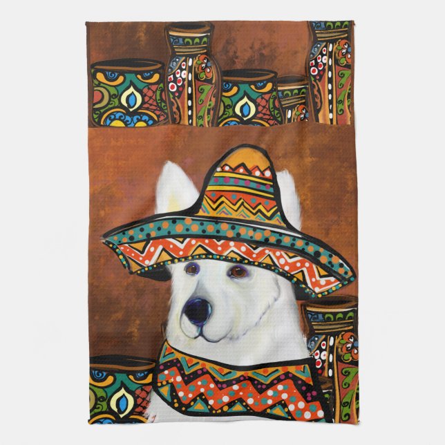 German Shepherd        Tea Towel (Vertical)