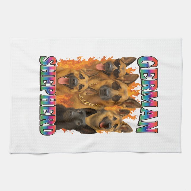 German Shepherd Tea Towel (Horizontal)