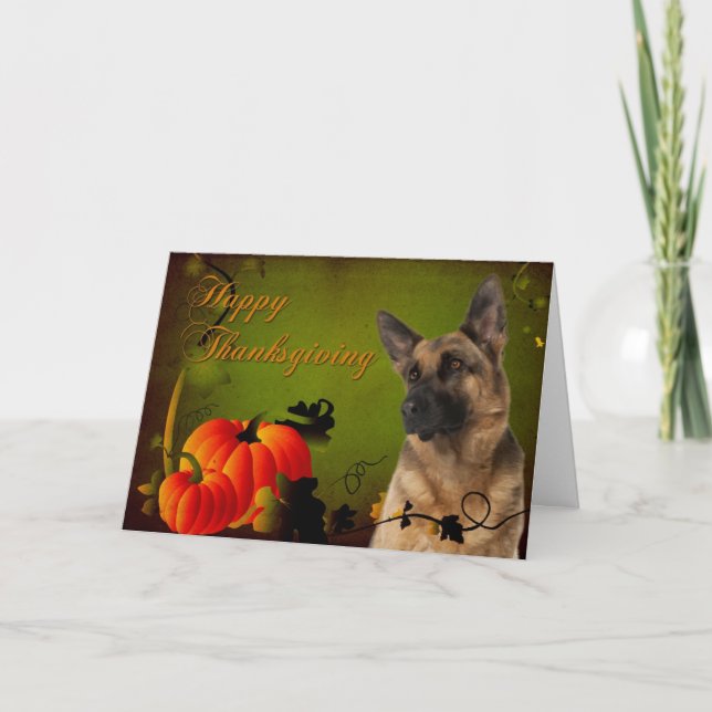 German Shepherd Thanksgiving Card (Front)