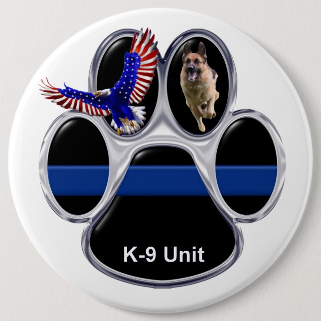 German Shepherd Thin Blue Line Button (Front)