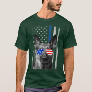 German Shepherd Thin Blue Line K9 Unit Police T-Shirt