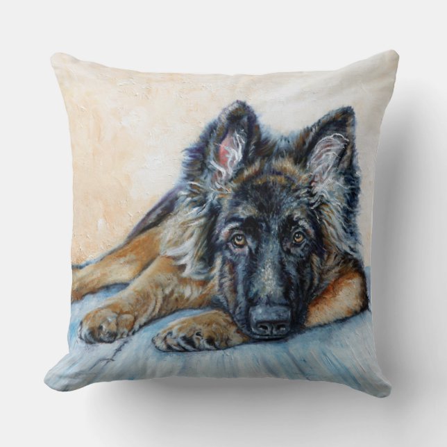 German Shepherd Throw Pillow (Front)