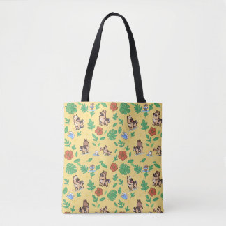 German Shepherd Tote Bag with Cute Summer Tropical