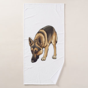 German Shepherd Tracking  Bath Towel