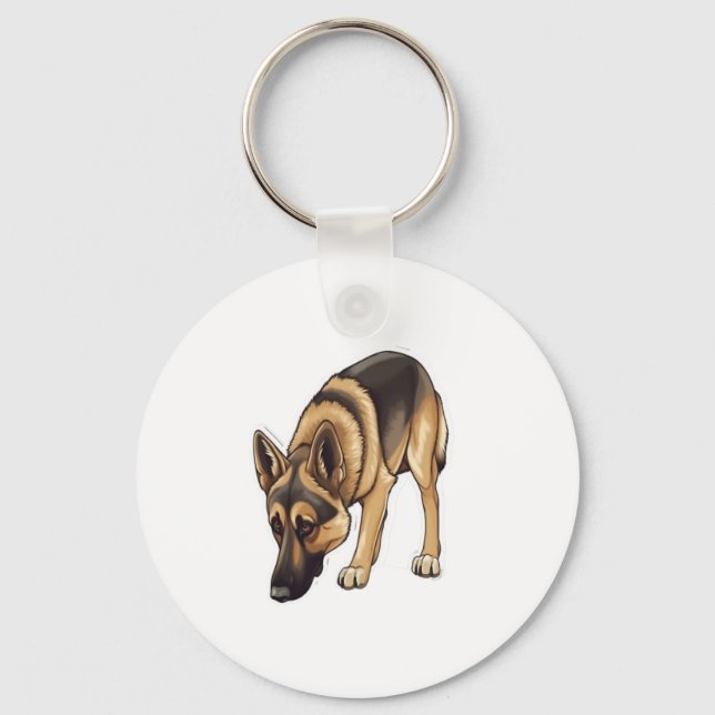 German Shepherd Tracking  Key Ring (Front)