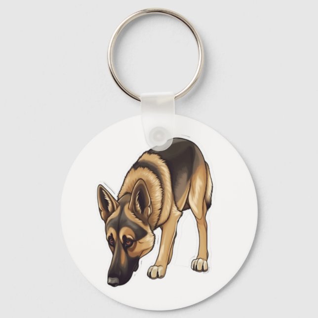 German Shepherd Tracking  Key Ring (Front)