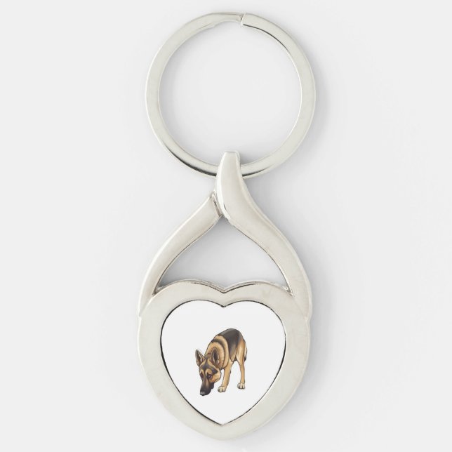 German Shepherd Tracking  Key Ring (Front)