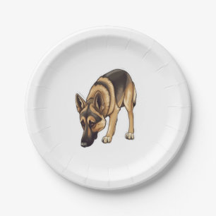 German Shepherd Tracking  Paper Plate