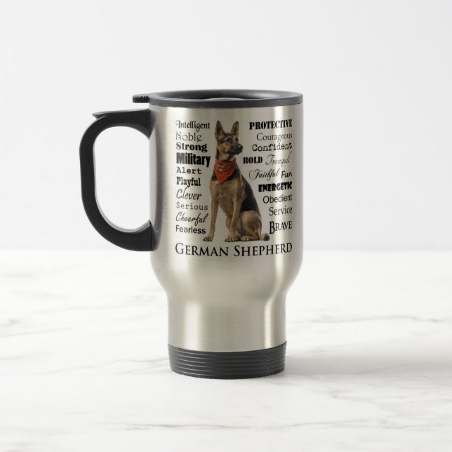 German Shepherd Traits Travel Mug (Left)