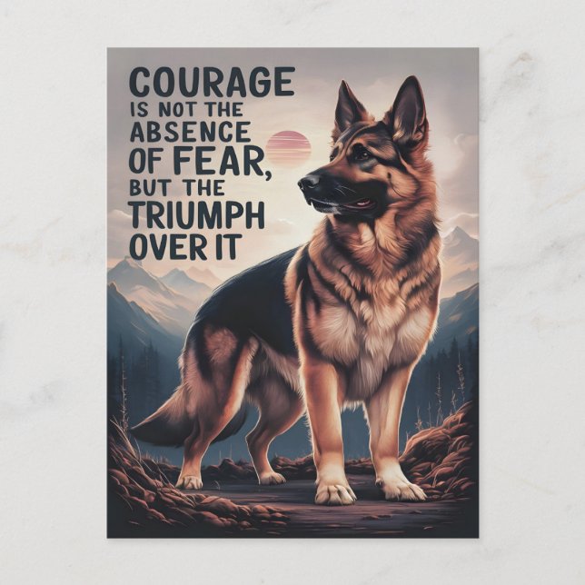 German Shepherd Triumphs Over Fear Postcard (Front)