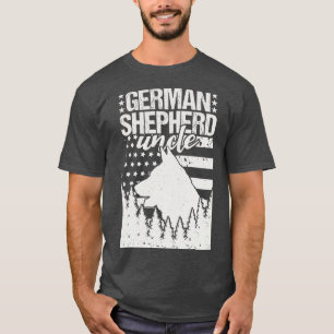 German Shepherd Uncle American Flag T-Shirt