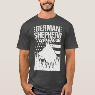 German Shepherd Uncle American Flag T-Shirt