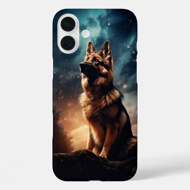 German Shepherd Under Stormy Sky Case-Mate iPhone Case (Back)