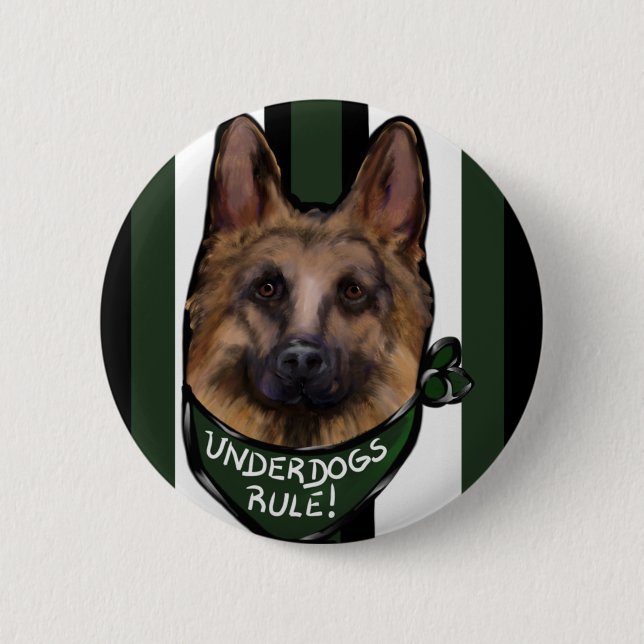 German Shepherd Underdog 6 Cm Round Badge (Front)