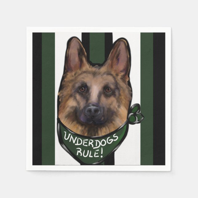 German Shepherd Underdog Napkin (Front)