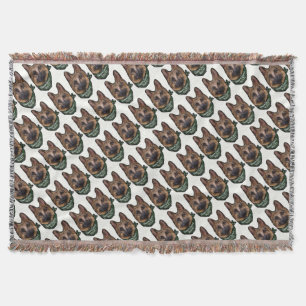 German Shepherd Underdog Throw Blanket