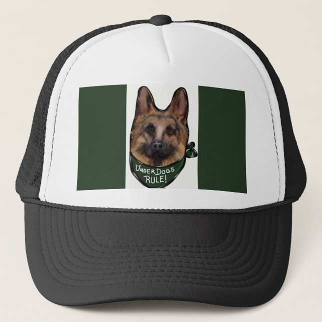 GERMAN SHEPHERD UNDERDOG TRUCKER HAT (Front)