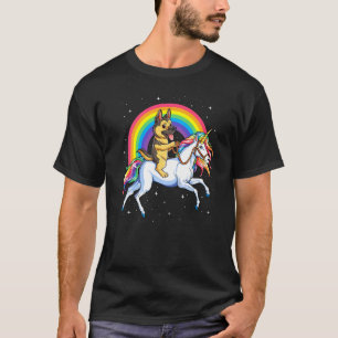 German Shepherd Unicorn Girls Space Galaxy Rainbow T-Shirt