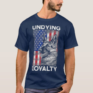 German Shepherd Us Flag Undying Loyalty Dog T-Shirt