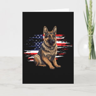 German Shepherd Usa Flag 4th Of July Dog Dad Fathe Card