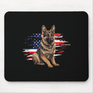 German Shepherd Usa Flag 4th Of July Dog Dad Fathe Mouse Pad