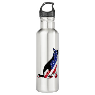 German Shepherd Usa Flag Patriotic Dog 710 Ml Water Bottle