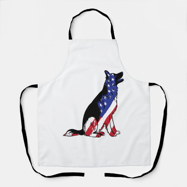 German Shepherd Usa Flag Patriotic Dog  Apron (Front)