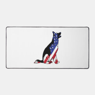German Shepherd Usa Flag Patriotic Dog Desk Mat