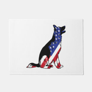 German Shepherd Usa Flag Patriotic Dog Doormat
