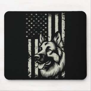 German shepherd usa flag patriotic fourth of july mouse pad