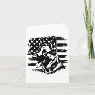 German Shepherd Usa Flag Sungles Patriotic 4th Of Card