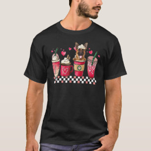 German Shepherd Valentine Coffee Heart Women T-Shirt