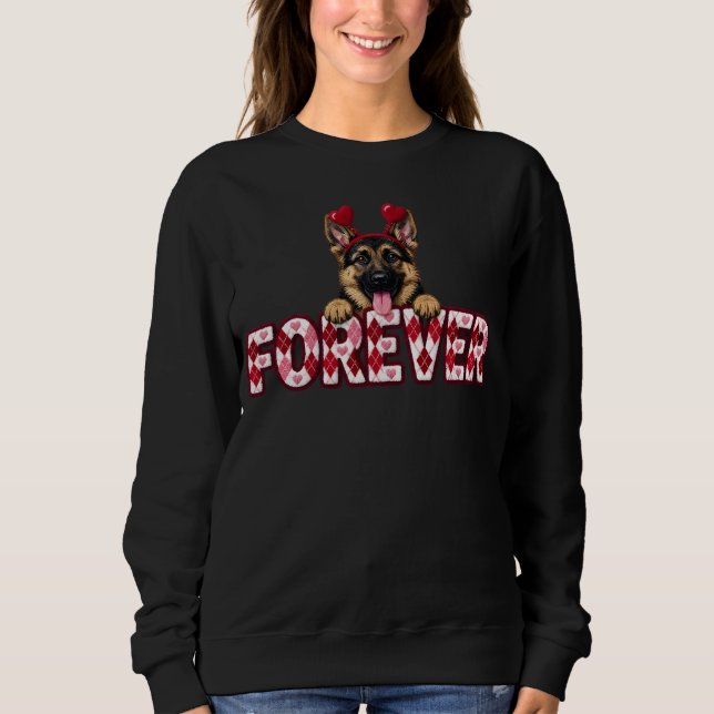 German Shepherd Valentine  Sweatshirt (Front)