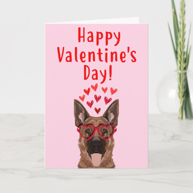 German Shepherd Valentine's Day Card (Front)