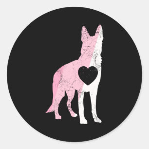 German Shepherd Valentines Day Cud Love Dog  Classic Round Sticker