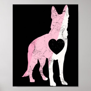 German Shepherd Valentines Day Cud Love Dog  Poster