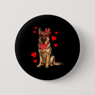 German Shepherd Valentines Day Dog Lover Heart  6 Cm Round Badge