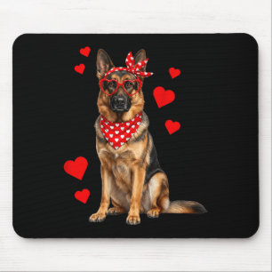 German Shepherd Valentines Day Dog Lover Heart Mouse Pad
