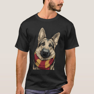 German Shepherd Wearing a Scarf T-Shirt