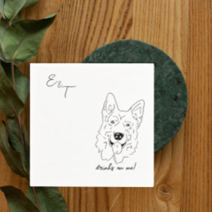 German Shepherd Wedding Cocktail Napkins