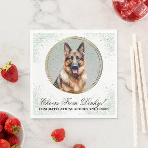 German Shepherd Wedding Napkins with Dog Photo