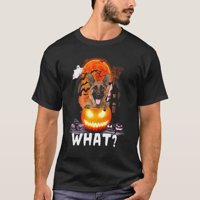 German Shepherd What German Shepherd With Knife T-Shirt (Front)