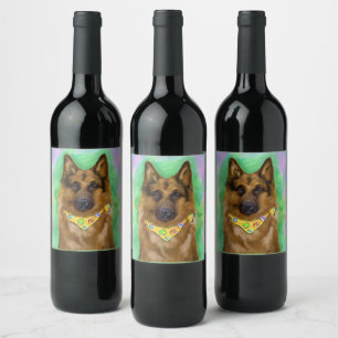 GERMAN SHEPHERD WINE LABEL