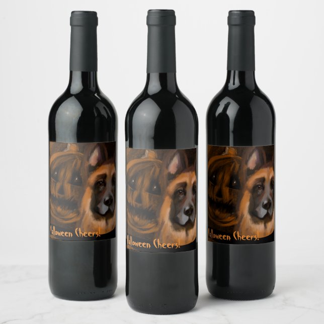 German Shepherd  Wine Label (Bottles)