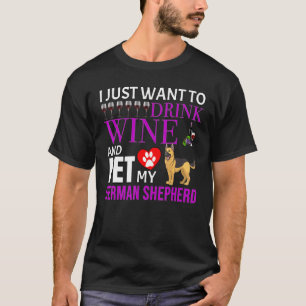 German Shepherd Wine T-Shirt