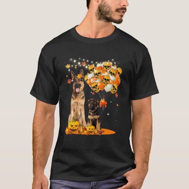 German Shepherd Witch   Halloween Cute Animal T-Shirt (Front)