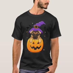 German Shepherd Witch Halloween Cute Dog T-Shirt