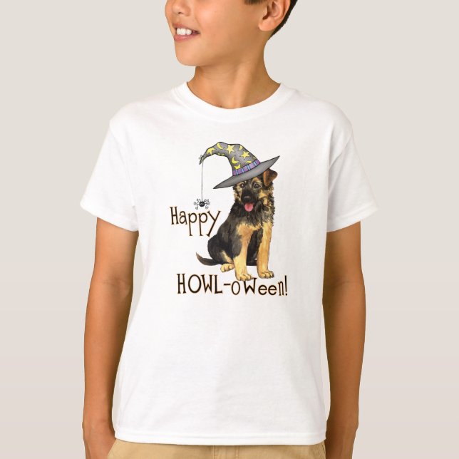 German Shepherd Witch T-Shirt (Front)