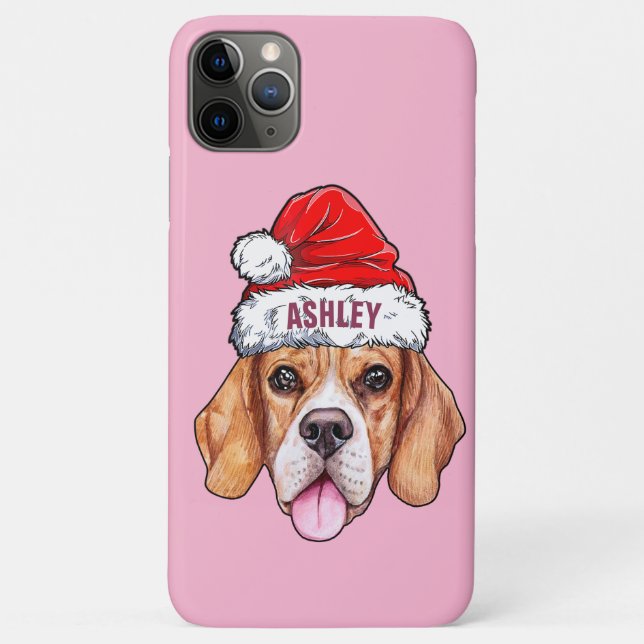 German Shepherd with Christmas Hat Holiday Dog Case-Mate iPhone Case (Back)