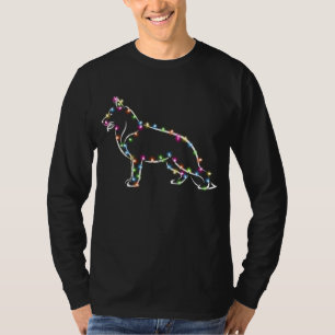 German Shepherd With Christmas Light 2022 Xmas T-Shirt